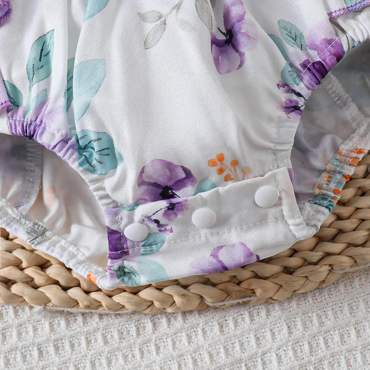 Baby girl 2-Piece Purple printed Bow Jumpsuit+Headband 0-18 Months Baby girl Summer Fashion Jumpsuit  Baby crawling suit