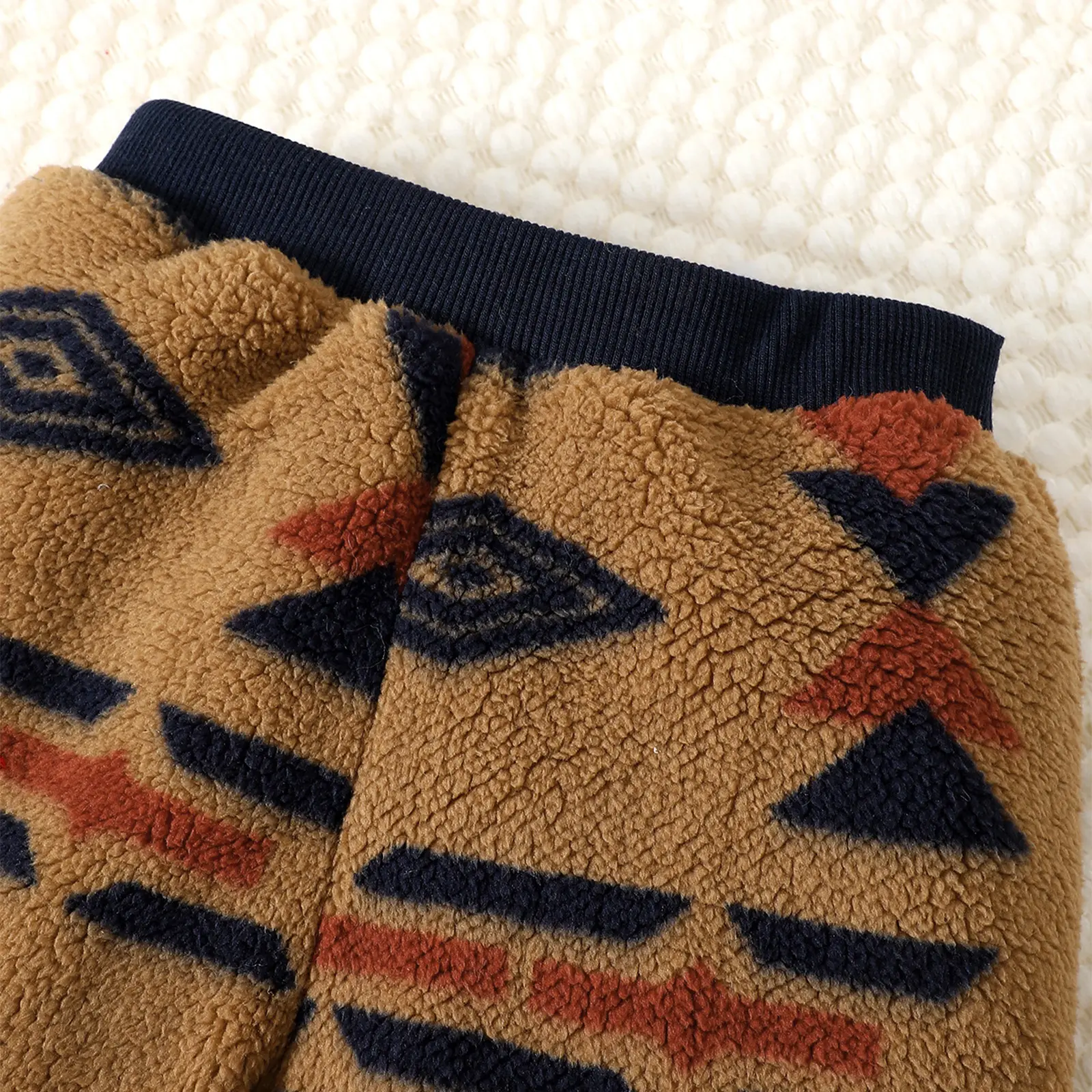 0-3 Year Baby boy Plush Set Geometric Pattern Long sleevedand Pants 2pcs/Set Toddler Baby boy Winter Cold proof keep warm set