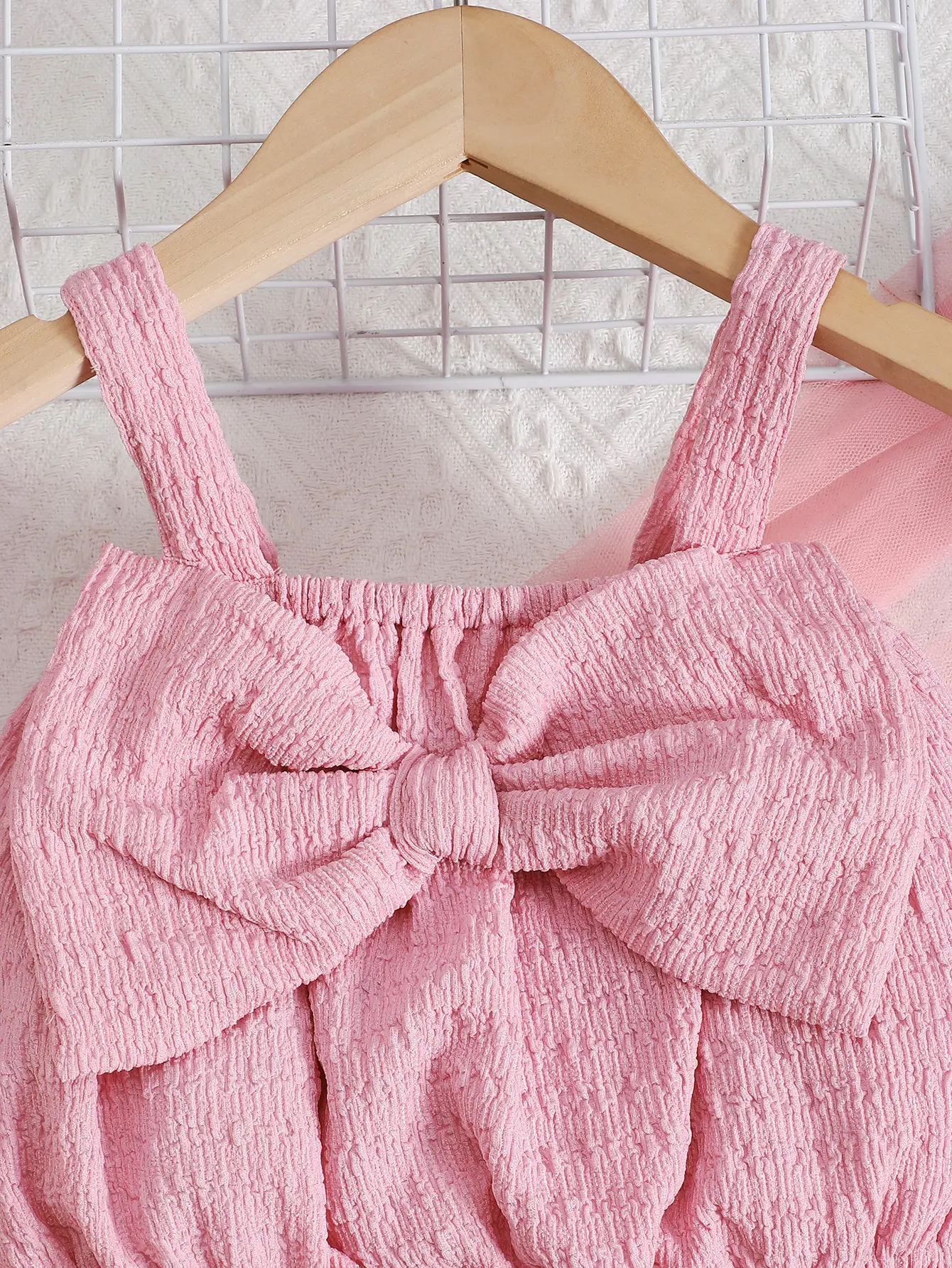 Summer Girls' Set Camisole Bow Top Heart-shaped Printed Shorts Two-piece Set 4-7 Year Girls' Fashion Set Children's clothing
