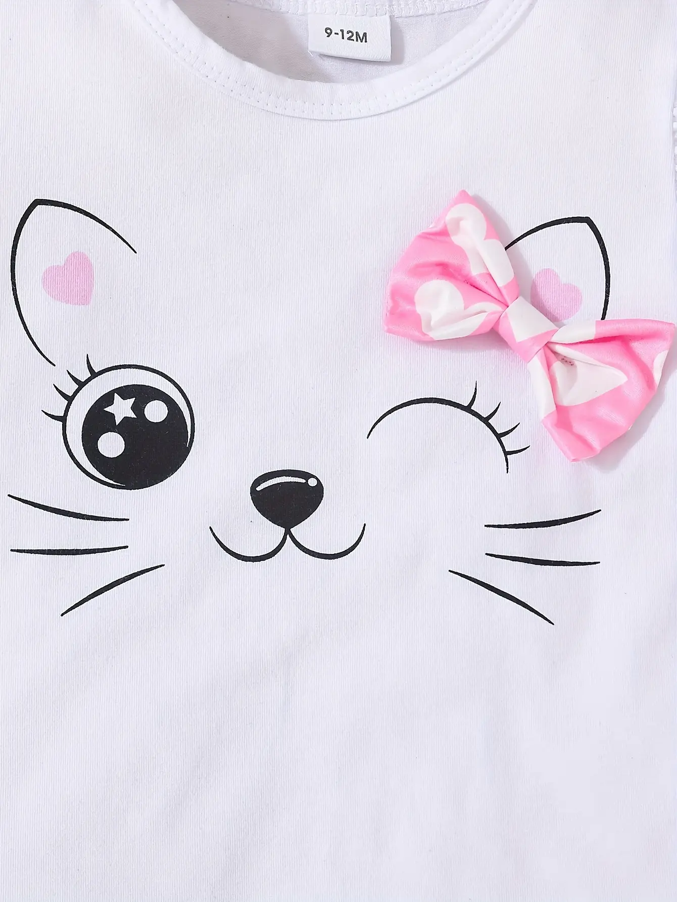 2Pcs Baby Girl Cute Kitten Top +love Printed Shorts Set 0-3 Year Old Toddlers Summer Casual Style Clothing for Little girls
