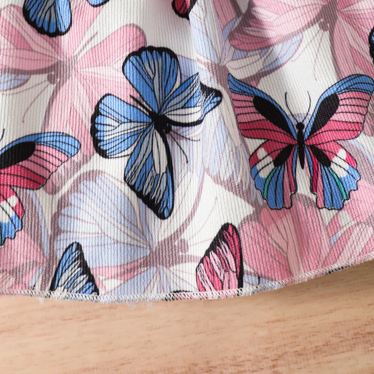 2Pcs Baby Girl Summer Dress Beautiful Butterfly Print Dress+Headband suitable for 0-24 Months old Lively and Cute Little Girls