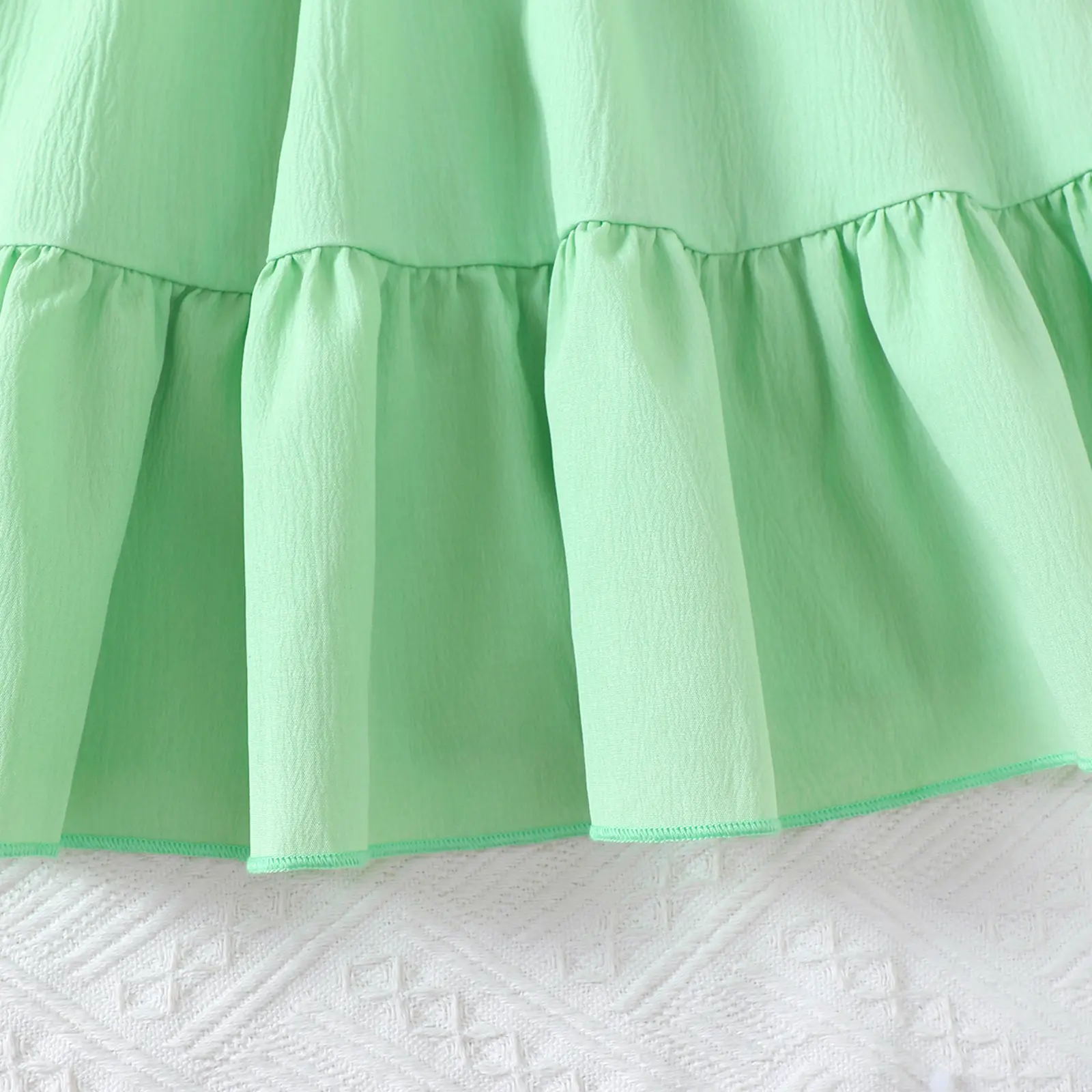 1-6Year old Children Girls' Summer Dress Knitted Small Flower Pleated Skirt Mini bag Two-piece Set Girls' Sweet style Dress