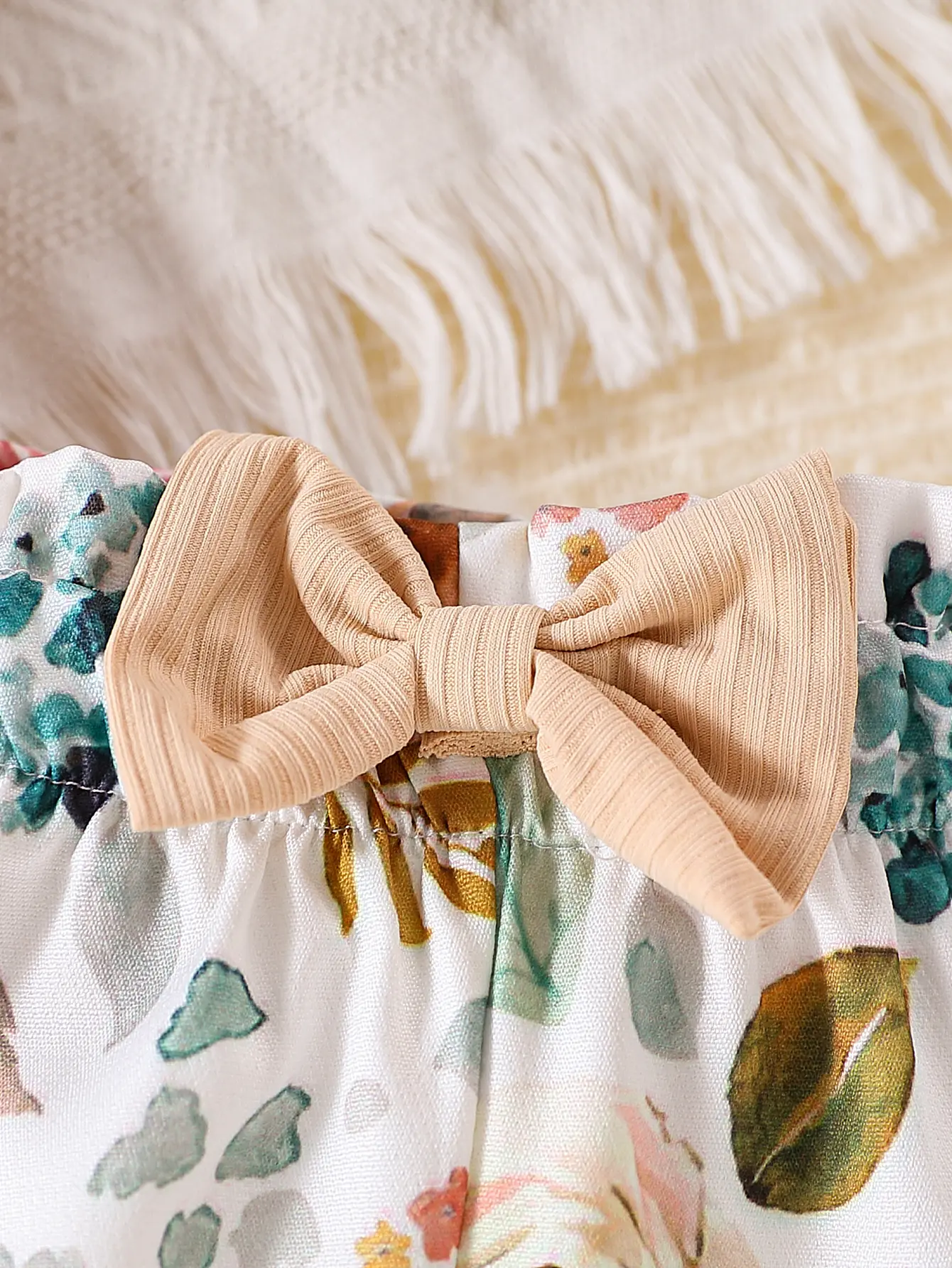 3pcs Newborn Baby girl Ruffle Short sleeve Bodysuit+Bow Printed shorts+Headband 0-18 Months Cute Baby Summer Set