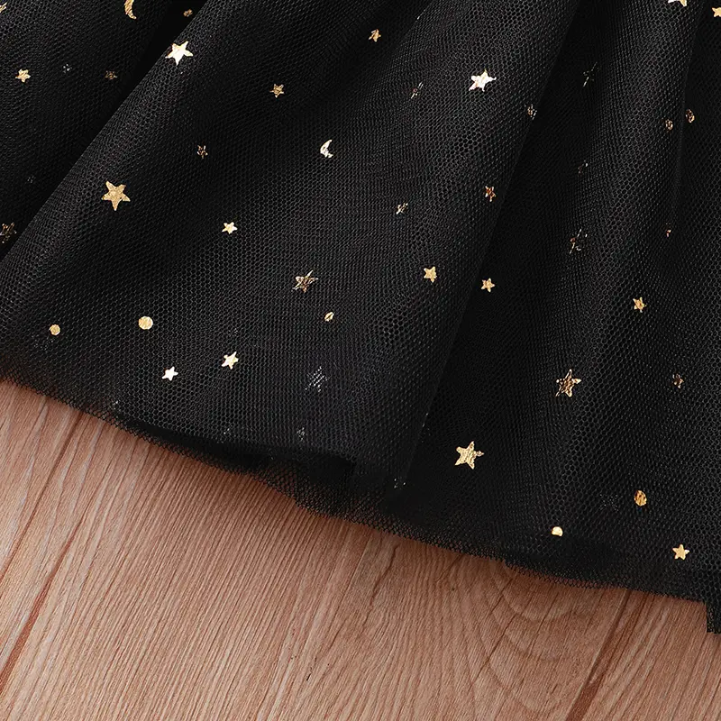 0-24 Months Baby Girl Princess Dress Letter Printed Tulle Star Fashion Dress Baby Girl Spring and Autumn Party Dress