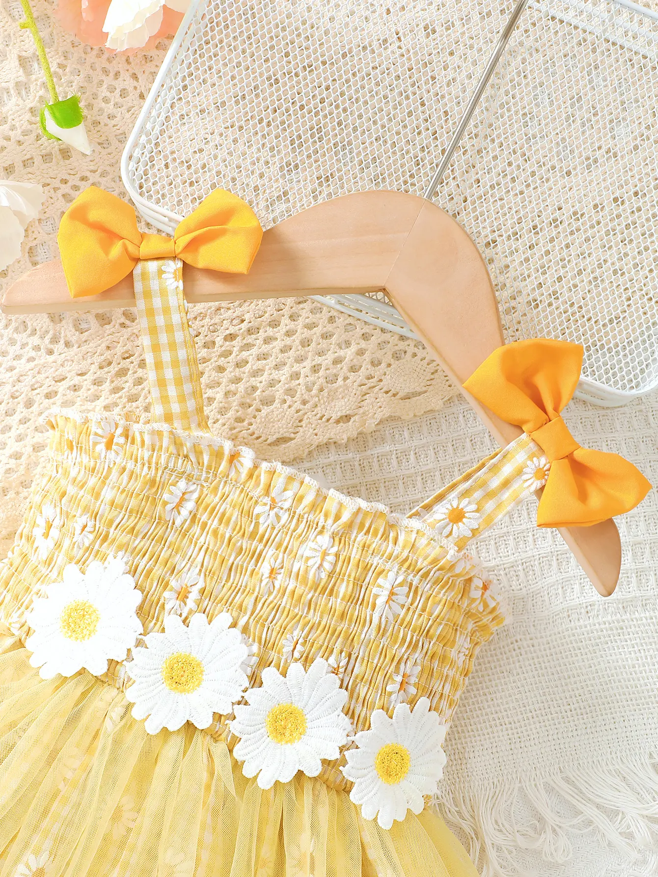 Baby girl Summer Dress Daisy Plaid Chiffon Sweet style Dress+Hat 2Pcs  for Cute Baby Girls aged 0-3 Years Vacation Casual Dress