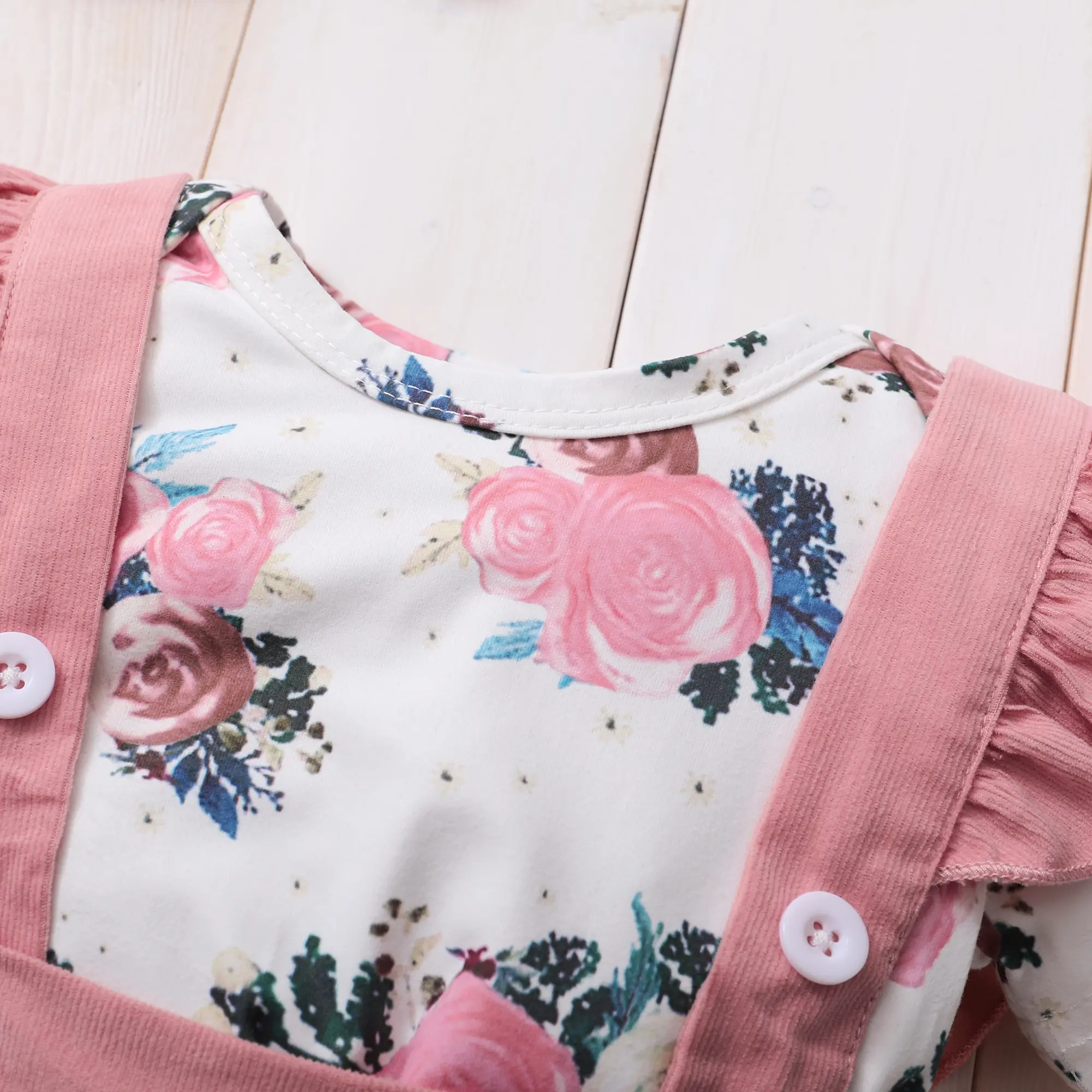 3Pcs Baby Girl Beautiful Flower Bodysuit Ruffled Shoulder Strap skirt+Headband Set 0-24 Months Toddler Baby Girl Summer Set