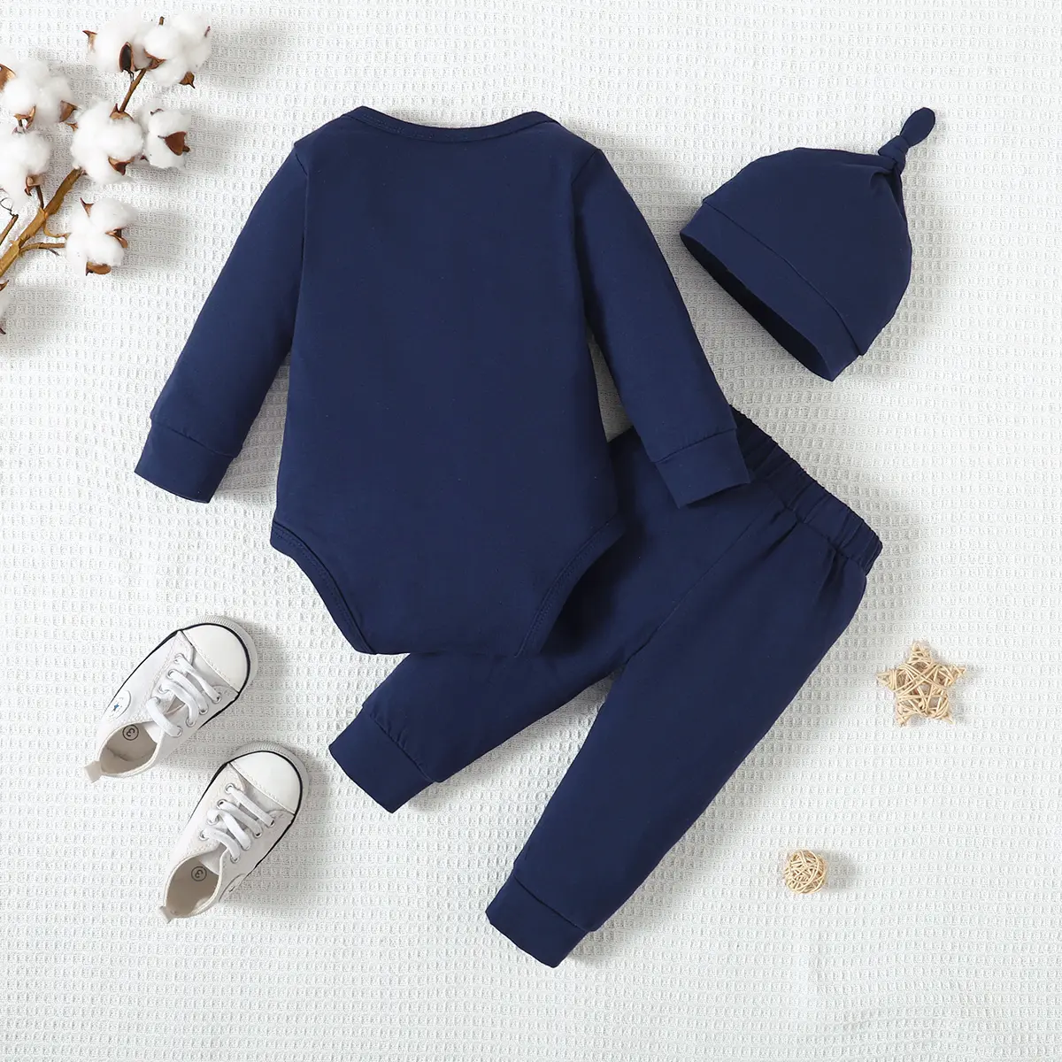 0-18 Months Newborn Baby boy Set Letter Bodysuit+Pants+Hat 3Pcs baby boy Spring and Autumn Sports Style Set