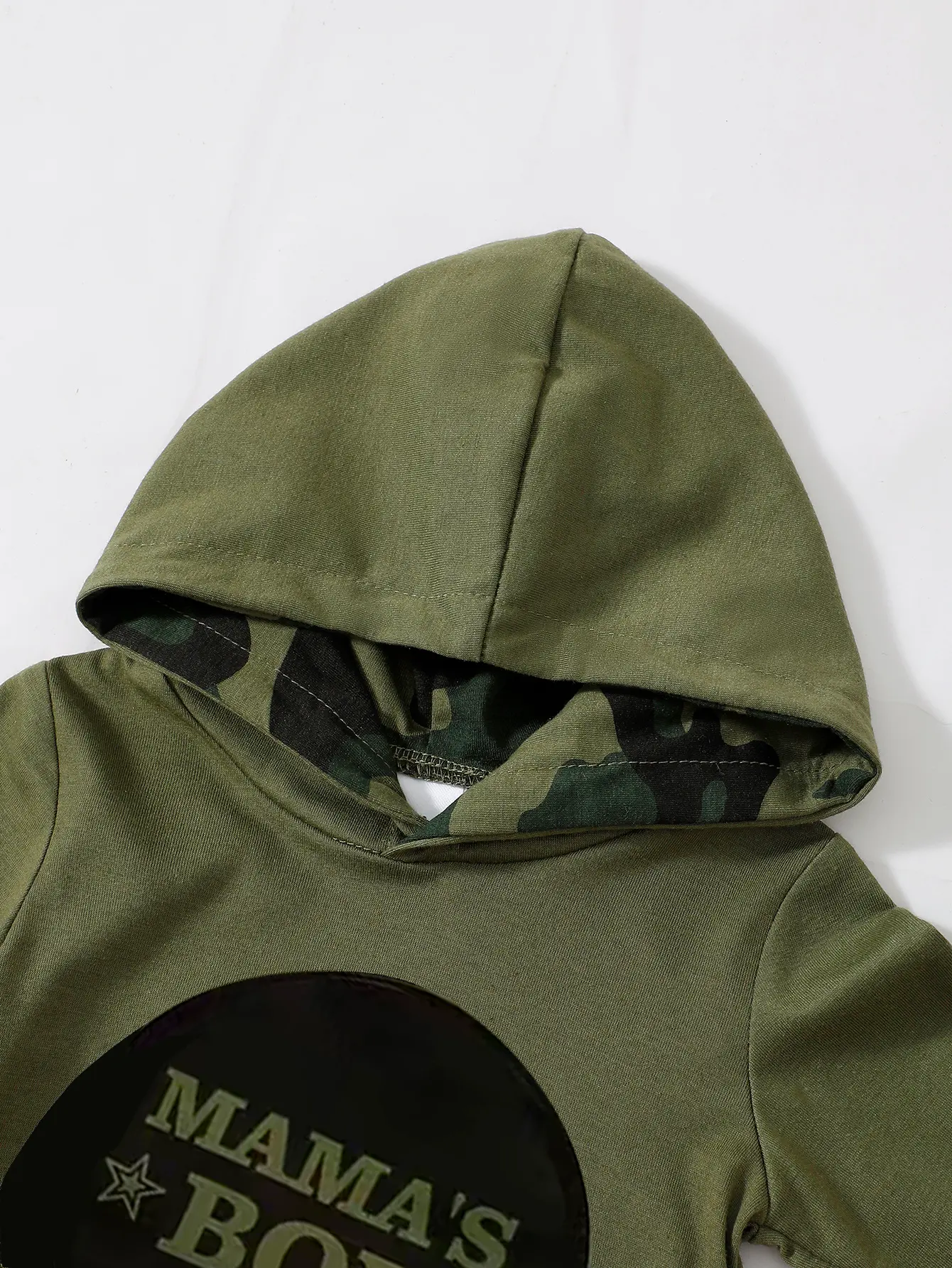 Toddler children's set boy hooded letter Bodysuit +Camouflage Pants 2Pcs/Set 0-3 Year old Boys' Spring and autumn Sports Set