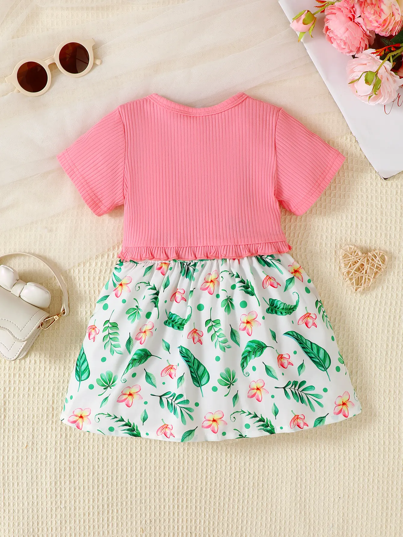 2pcs Baby Girl Dress Sleeveless Flower Princess Dress+Short Sleeve Shawl Set 0-3 Year  Toddler Summer Fashion Dress