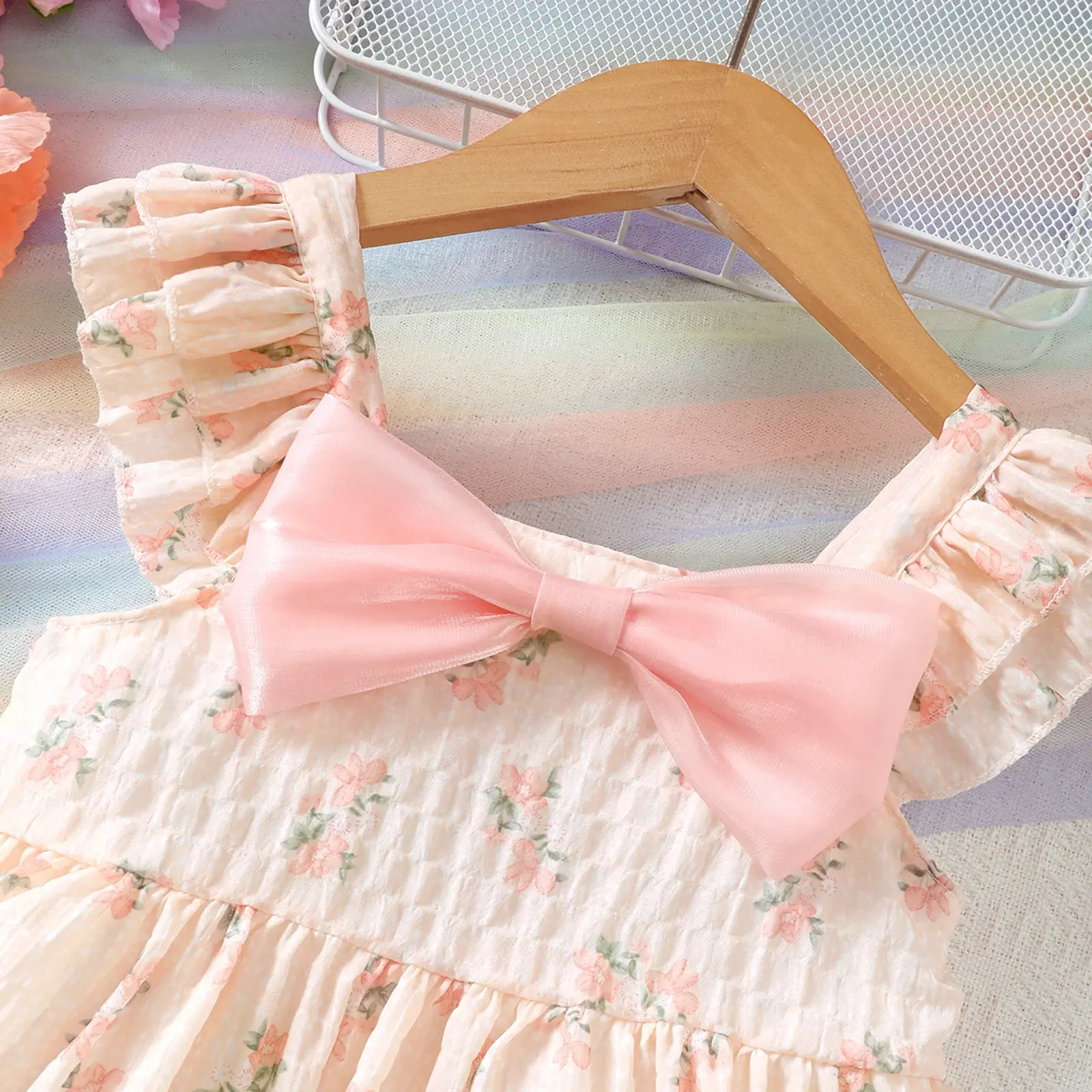 Children Girl Summer Dresses Small Floral Bow Princess Dresses Birthday Party Dresses for Girls aged 1-6 Years Costume for girls