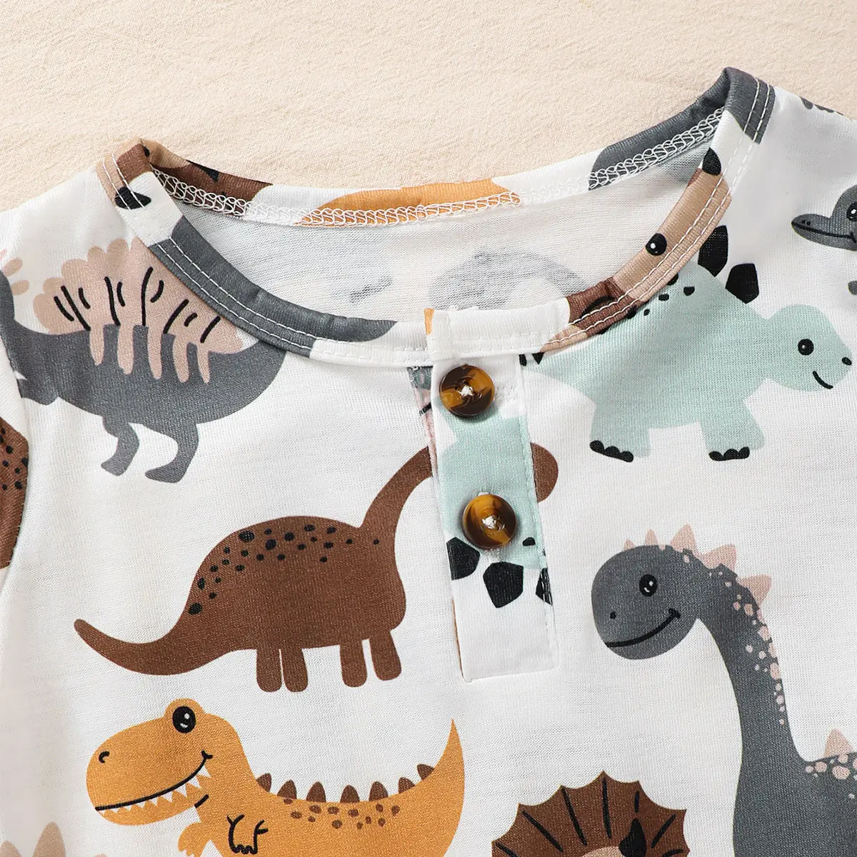 2pcs Newborn Baby boy Cartoon Dinosaur Short sleeved Bodysuit 0-18 Months old Baby Summer Crawling Suit