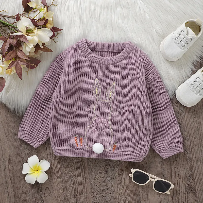 1-3Y Autumn Baby Sweaters Clothes Winter Newborn Boys Girls Round Neck Long Sleeve Knit Loose Pullovers Infantil Toddler Jumpers