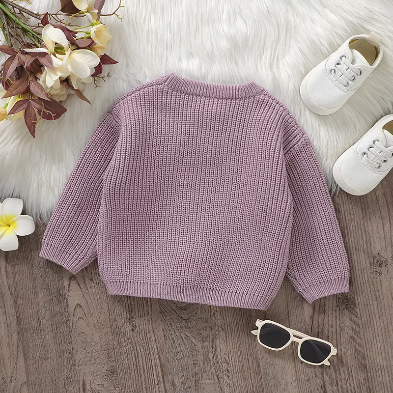 1-3Y Autumn Baby Sweaters Clothes Winter Newborn Boys Girls Round Neck Long Sleeve Knit Loose Pullovers Infantil Toddler Jumpers