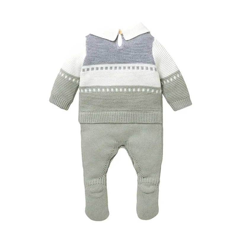 0-18m Baby Boys Rompers Jumpsuits Autumn Winter Turtle Neck Long Sleeve Knitted Newborn Infant Jumpsuits One Pieces Toddler Wear