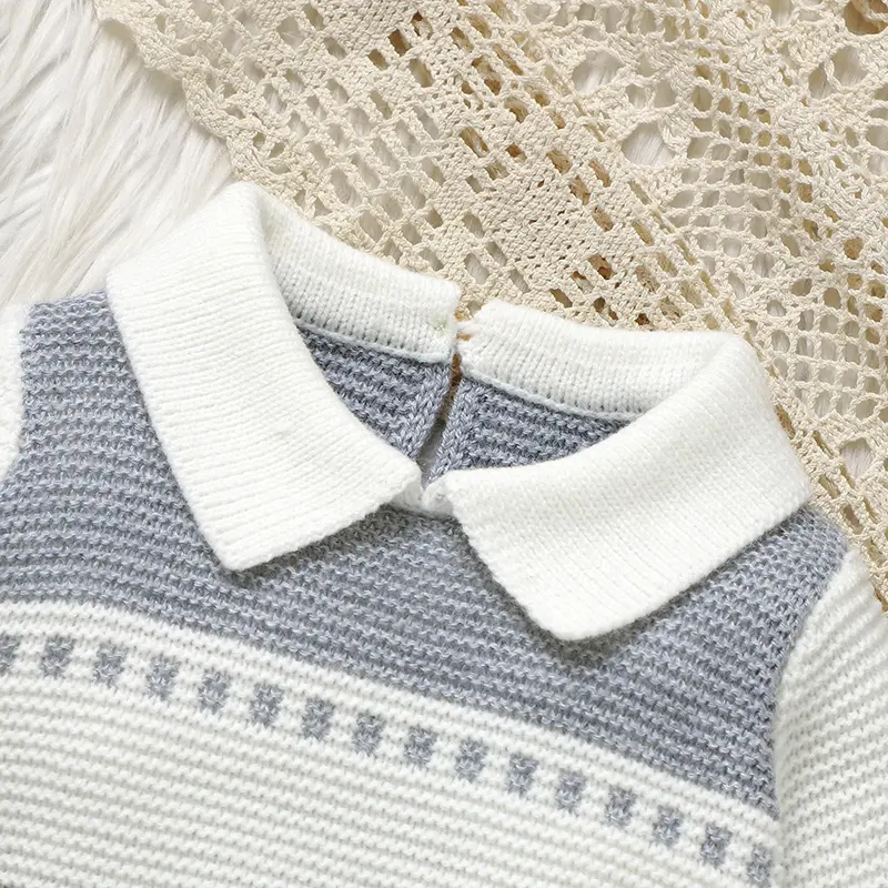 0-18m Baby Boys Rompers Jumpsuits Autumn Winter Turtle Neck Long Sleeve Knitted Newborn Infant Jumpsuits One Pieces Toddler Wear