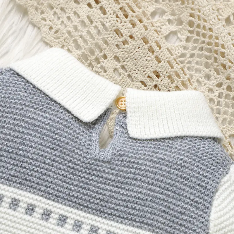 0-18m Baby Boys Rompers Jumpsuits Autumn Winter Turtle Neck Long Sleeve Knitted Newborn Infant Jumpsuits One Pieces Toddler Wear