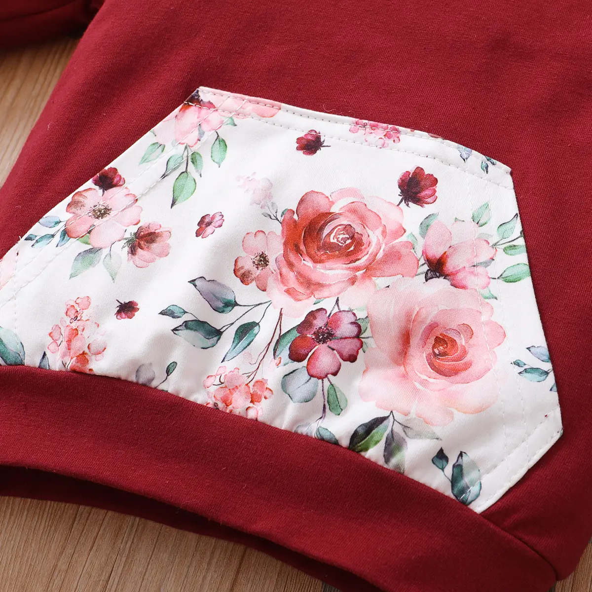 2PC Female baby Hooded Flower Long Sleeved Top+Printed Pants+Bow Headband 0-18 Months Baby Girl Autumn Sports and Leisure Set