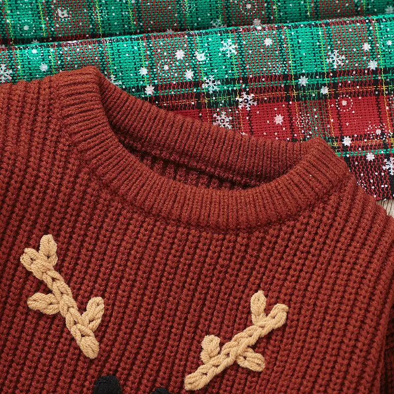 Infantil Baby Sweaters Pullovers Winter Round Neck Full Sleeve Knitting Newborn Boys & Girls Christmas Reindeer Jumpers Costumes