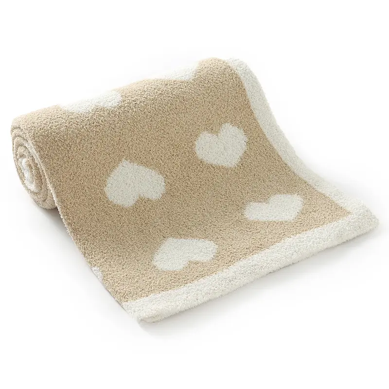 Baby Fleece Blankets Sweet Heart Pattern Newborn Boy Girl Soft Comfortable Stroller Bassinet Swaddle Wrap Quilts Covers 100*80cm