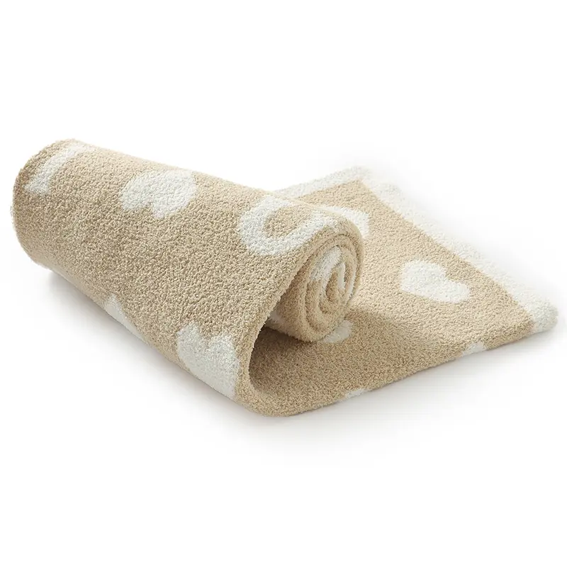 Baby Fleece Blankets Sweet Heart Pattern Newborn Boy Girl Soft Comfortable Stroller Bassinet Swaddle Wrap Quilts Covers 100*80cm