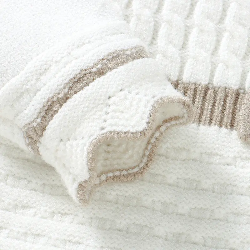Baby Girls Dress Autumn White Long Sleeve Knitted Infant A-Line Princess Dresses Winter Outwear Toddler Children Bowknot Outfits