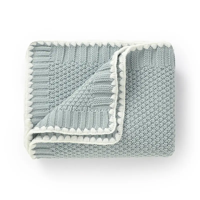 Baby Blankets Knit Ultra-Soft Newborn Boy Girl Bedding Quilt 90*70cm Dual-Use Infant Unisex Receiving Mat Toddler Throwing Cover