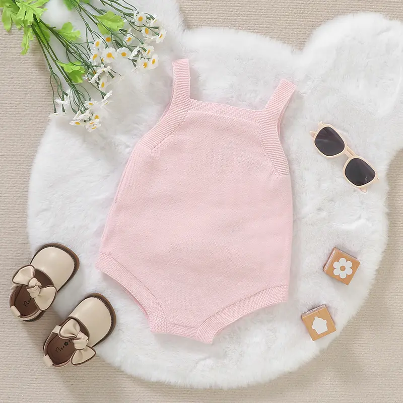 0-18m Baby Bodysuits Clothes Cute Rabbit Knit Newborn Infant Kids Girls Sleeveless Onesie Coveralls One Piece Children Playsuits