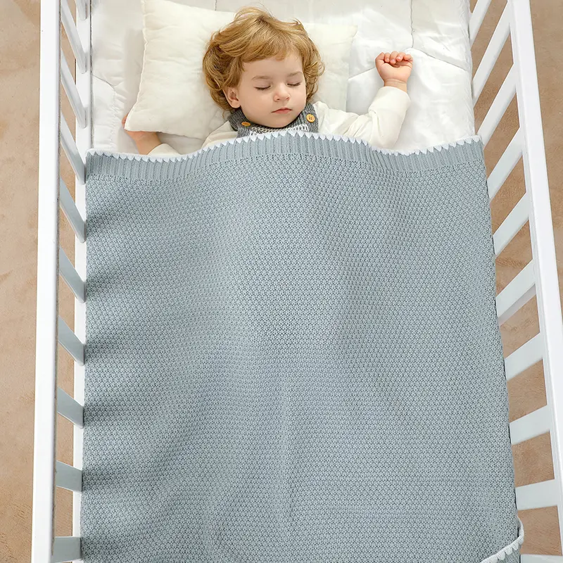 Baby Blankets Knit Ultra-Soft Newborn Boy Girl Bedding Quilt 90*70cm Dual-Use Infant Unisex Receiving Mat Toddler Throwing Cover