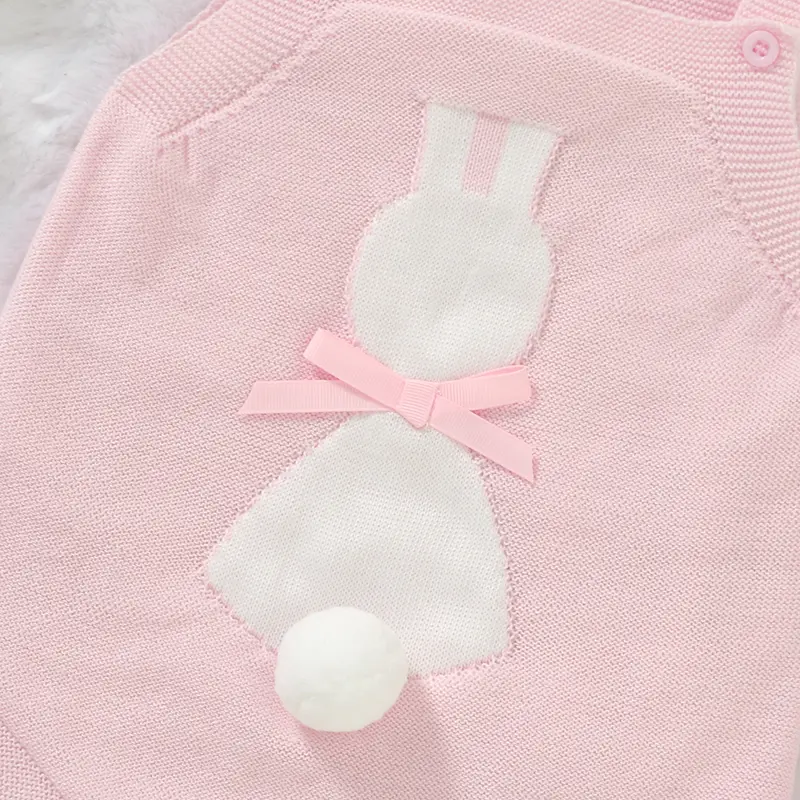0-18m Baby Bodysuits Clothes Cute Rabbit Knit Newborn Infant Kids Girls Sleeveless Onesie Coveralls One Piece Children Playsuits