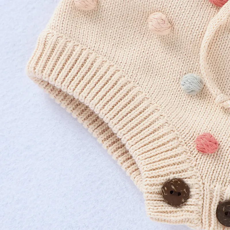 Baby Bodysuits Winter Clothes Fashion Dots Crochet Newborn Infant Girls Coveralls Jumpsuits 0-18m Toddler Kids Outfits One Piece
