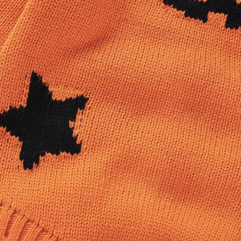 Baby Bodysuits Clothes Orange Black LongLong Sleeve Knitted Newborn Boys Girls Halloween Onesie Outfits 0-18m Infant Winter Wear