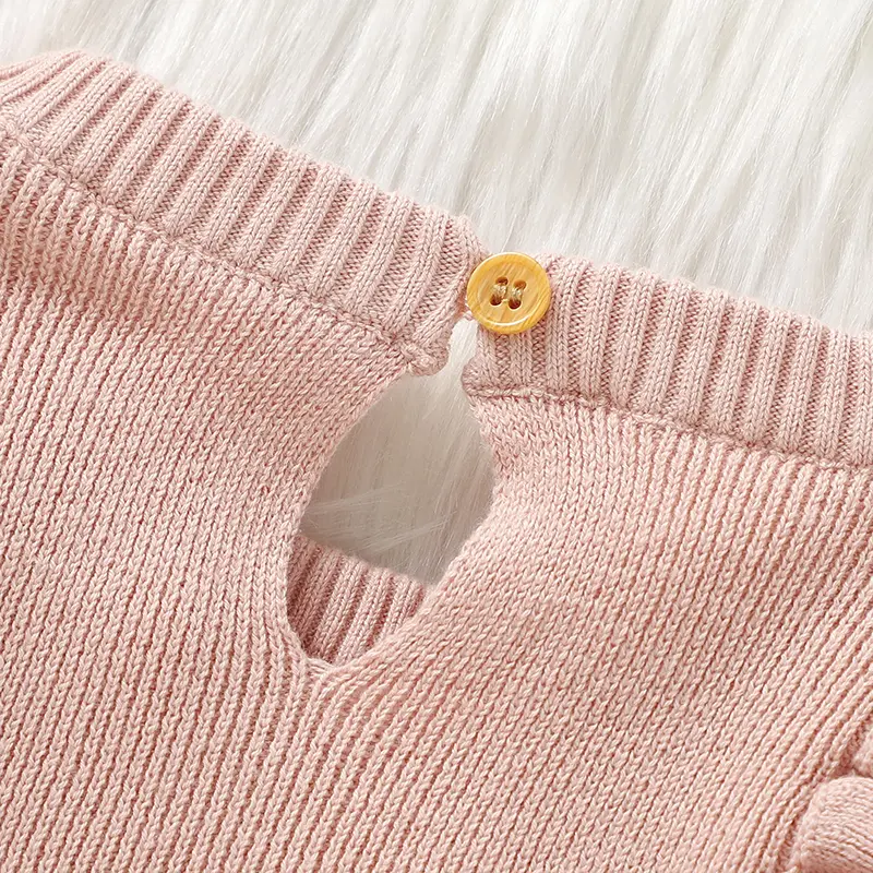 Baby Girls Bodysuits Clothes Autumn Winter Warm Knitted Newborn Pink Cotton Long Sleeve Onesie Jumpsuits One Piece Outfits 0-18m