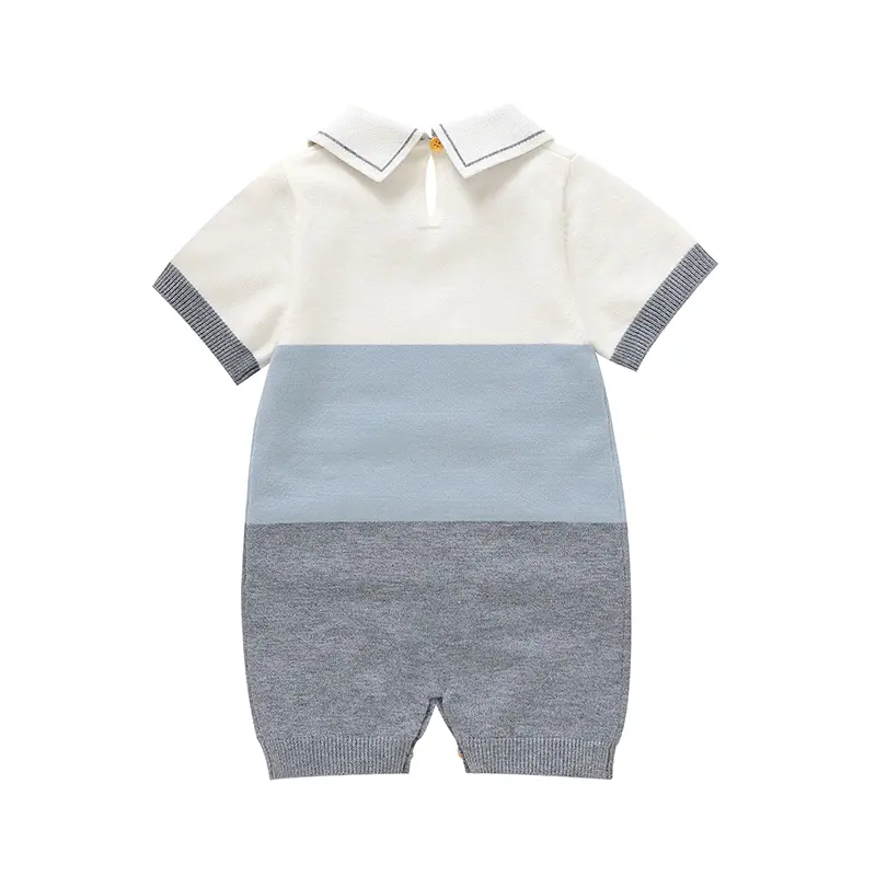 Summer Short Sleeve Baby Rompers Clothes 0-18m Elephant Knitted Newborn Infantil Boys Cotton Jumpsuits Outfits Toddler Playsuits