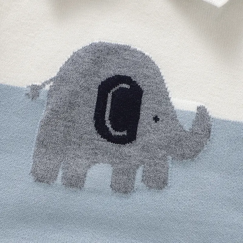 Summer Short Sleeve Baby Rompers Clothes 0-18m Elephant Knitted Newborn Infantil Boys Cotton Jumpsuits Outfits Toddler Playsuits