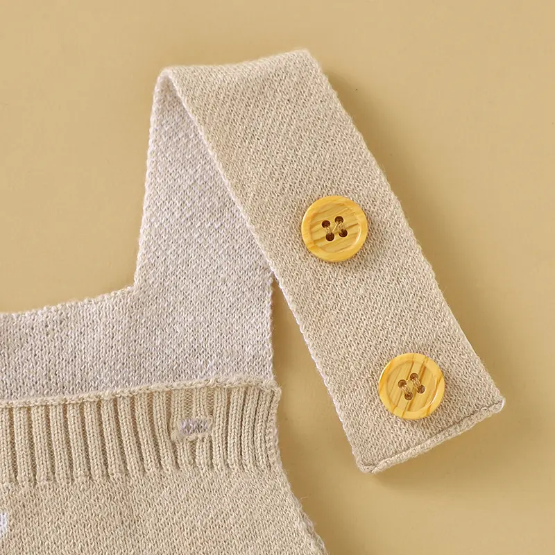 Baby Knitted Bodysuits Sleeveless Newborn Boys Girls Strap Onesie Tops 0-18m Cute Rabbit Infant Unisex Jumpsuits Spring Clothes