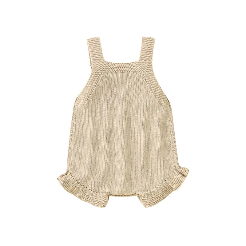 Newborn Infant Baby Girls Bodysuits Solid Sleeveless Knitted Toddler Onesie Coveralls One Pieces Fashion Children Clothing 0-18m
