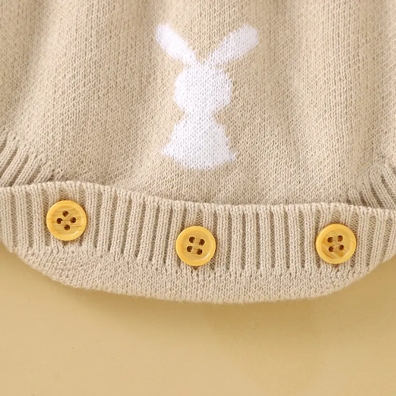 Baby Knitted Bodysuits Sleeveless Newborn Boys Girls Strap Onesie Tops 0-18m Cute Rabbit Infant Unisex Jumpsuits Spring Clothes