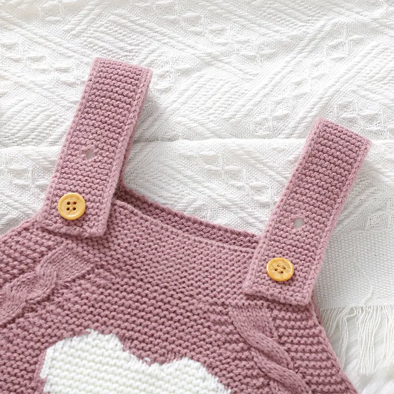 Baby Knitted Bodysuits Spring Autumn Sleeveless Newborn Infant Girls Strap Onesie 0-18m Toddler Boys One Piece Coveralls Clothes