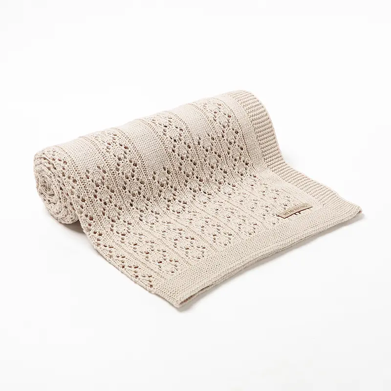 Baby Blankets Reversible Soft Knit Newborn Boys Girls Cotton Sleeping Cover Stuff for Stroller Bassinet 100*80cm Mat Accessories