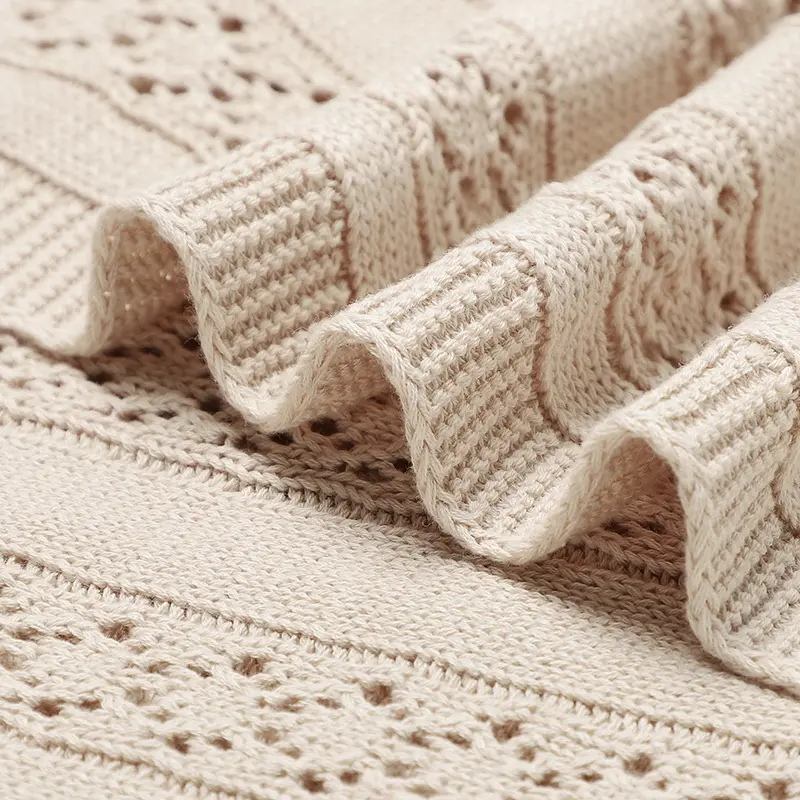 Baby Blankets Reversible Soft Knit Newborn Boys Girls Cotton Sleeping Cover Stuff for Stroller Bassinet 100*80cm Mat Accessories