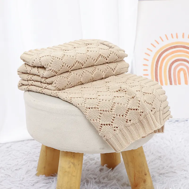Baby Blanket Super Soft knitted Newborn Stroller Bed Sleeping Cover Toddler Infant Bedding Muslin Swaddle Wrapper 100*80CM Plaid