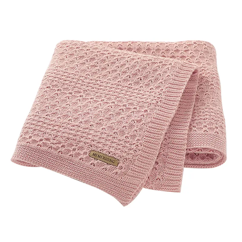 100*80cm Baby Cotton Swaddle Wrap Blankets for Stroller Bedding Ultra-Soft Knitted Newborn Boys Girls Crib Nap Sleeping Cover