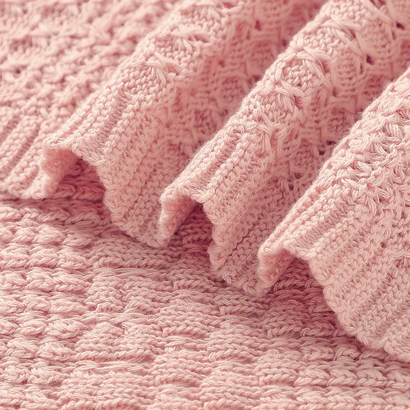 100*80cm Baby Cotton Swaddle Wrap Blankets for Stroller Bedding Ultra-Soft Knitted Newborn Boys Girls Crib Nap Sleeping Cover
