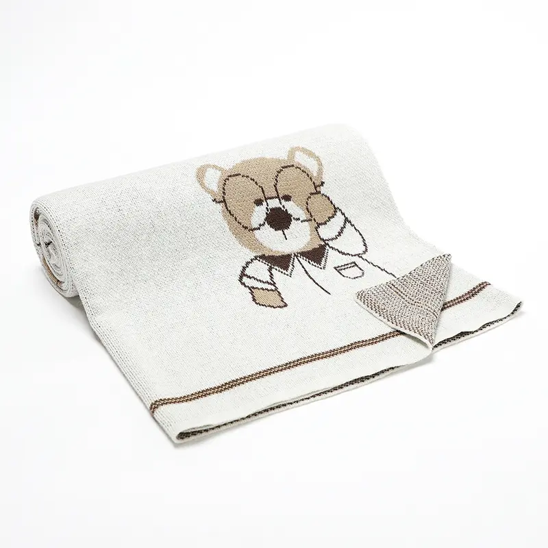 100*80cm Baby Unisex Blankets Ultra-Soft Newborn Boys Girls Cotton Knit Month Stroller Basket Bed Cradle Quilt Children Cellular