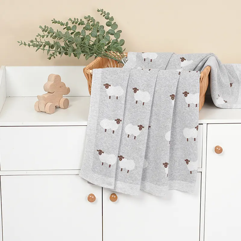 Newborn Baby Blankets Ultra-Soft Cotton Knitted Infant Boys Girls Breathable Stroller Bassinet Swaddle Wrap Quilts 90*70cm Cover