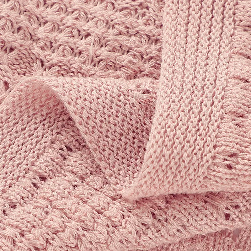 100*80cm Baby Cotton Swaddle Wrap Blankets for Stroller Bedding Ultra-Soft Knitted Newborn Boys Girls Crib Nap Sleeping Cover