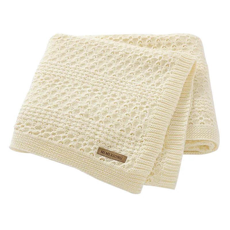 100*80cm Baby Cotton Swaddle Wrap Blankets for Stroller Bedding Ultra-Soft Knitted Newborn Boys Girls Crib Nap Sleeping Cover