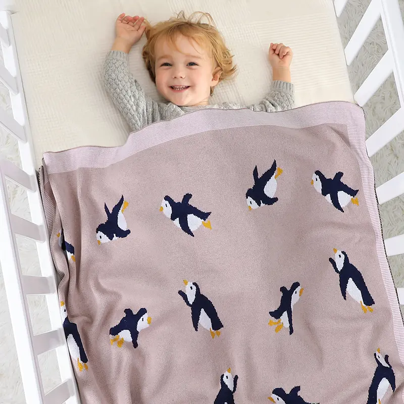 Baby Blankets Newborn Netural Stroller Nursery Swaddling Wrap Cradle Quilts Breathable Cotton Knitted Infant Boys Girls Cellular