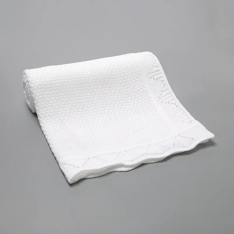 100*80cm Knitted Baby Blankets Breathable Lightweight Newborn Swaddle Receiving Quilt for Infant Boys Girls Toddler Throwing Mat