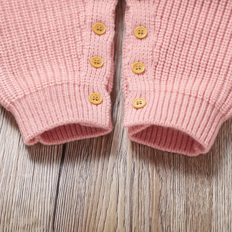 Pink Baby Girls Rompers Clothes Autumn Casual Long Sleeves Knit Newborn Infant Bowknot Jumpsuits Playsuits 0-18m Toddler Outfits